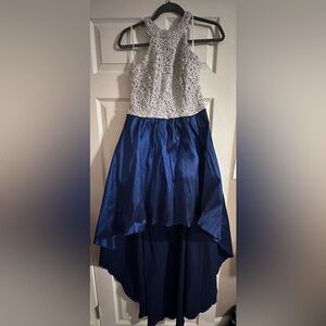 Blue and silver dress